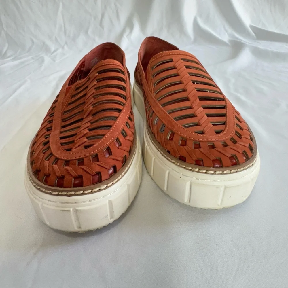 Vince Camuto Leather Romeena Huarache Style Platform Flats